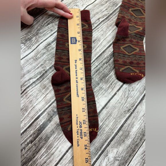 Pendleton Maroon Multicolor Geometric Pattern Socks - Picture 3 of 4